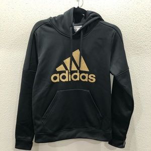 Adidas hoodie with gold letters
